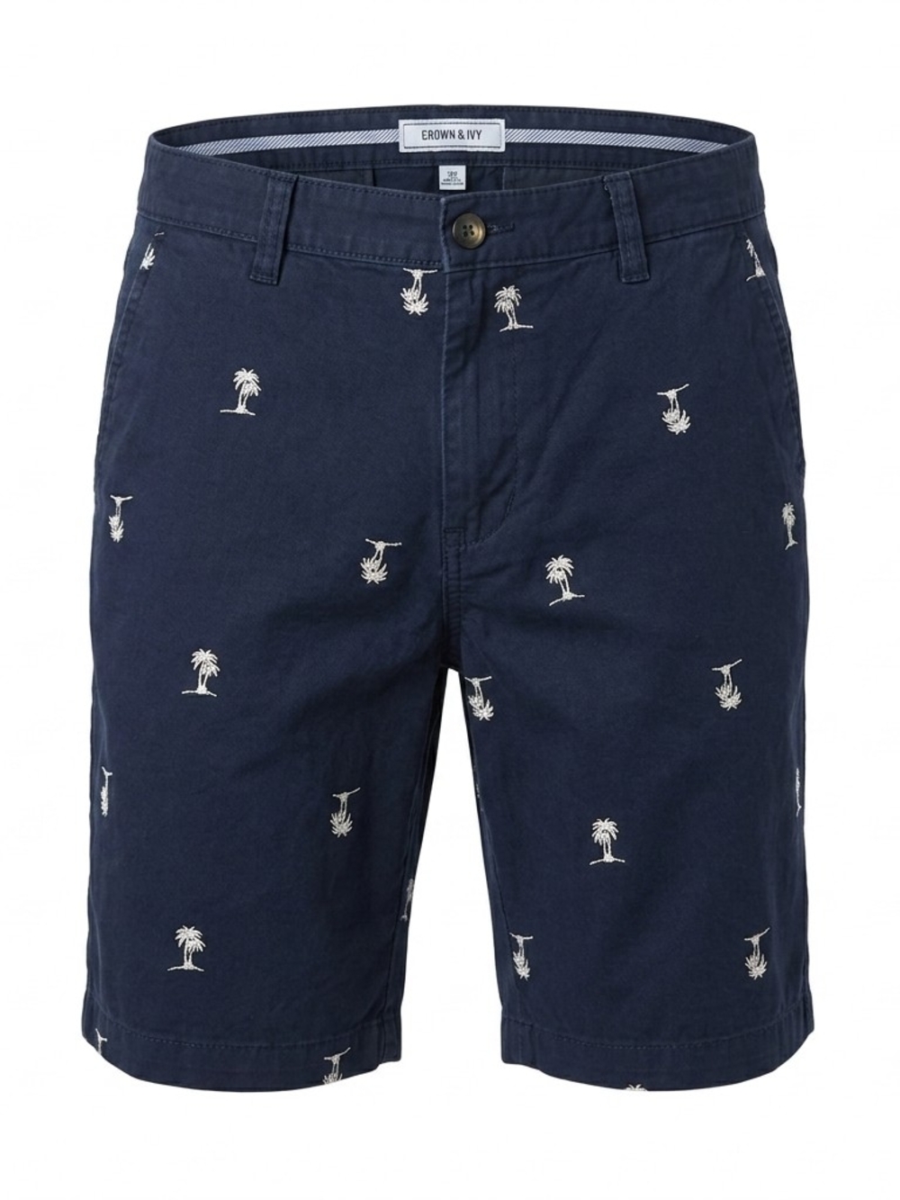 Crown & Ivy Men's Navy Palm Tree Print Shorts Size 32